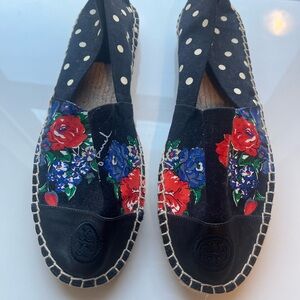 Tory Burch Floral Espadrilles - 9.5